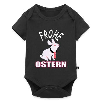 Frohe Ostern Osterhase Hase Karotten Geschenkidee - Baby Premium Kurzarmbody - Schwarz - Vorne