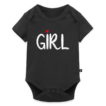 Fille Cœur Rouge - Body à manches courtes Premium Bébé - noir - Devant