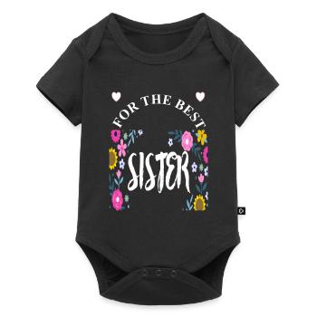 beste Schwester sister coole Schwester Geschenk - Baby Premium Kurzarmbody - Schwarz - Vorne
