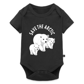Save the Arctic White Bear Polar Bear North Pole Gift - Baby Premium short-sleeve bodysuit - black - Front