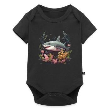 Grands coraux de poissons de requin blanc - Body à manches courtes Premium Bébé - noir - Devant