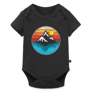 Sea Mountain mountains Retro Graphic - Baby Premium short-sleeve bodysuit - black - Front