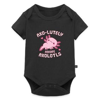 Cute Axolotl Axo-lutely Adore Axolotls Funny Pun - Baby Premium short-sleeve bodysuit - black - Front