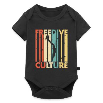 Free diving culture retro silhouette - Baby Premium short-sleeve bodysuit - black - Front