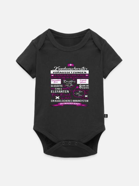 Geschenk Krankenschwester EKG Herzschlag pfleger - Baby Premium Kurzarmbody - Schwarz