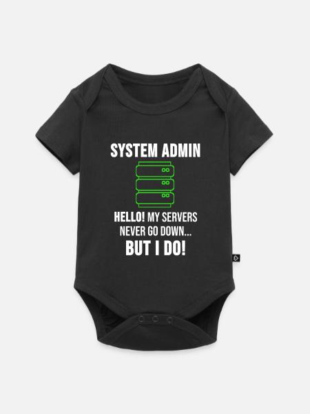 System Admin Administrator Server Geschenk - Baby Premium Kurzarmbody - Schwarz