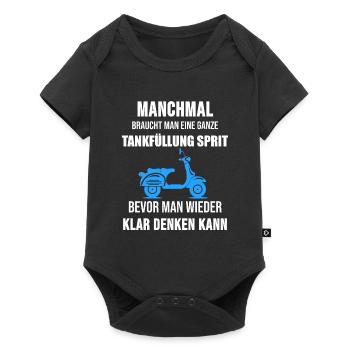 Moped Mofa Rollerfahrer Roller Cooles Geschenk - Baby Premium Kurzarmbody - Schwarz - Vorne