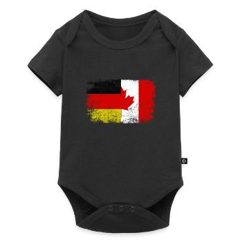 Kanada Kanada-Flagge Deutschland Cool Geschenk - Baby Premium Kurzarmbody - Schwarz - Vorne