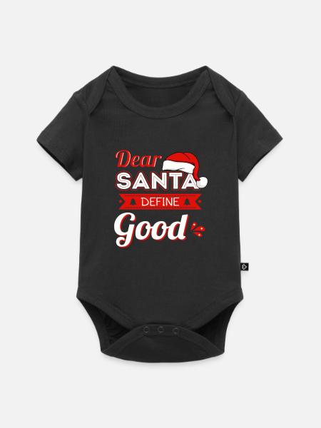 Dear Santa Define Good - Baby Premium Kurzarmbody - Schwarz