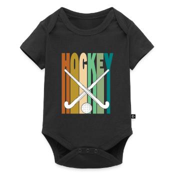 Hockey sur gazon Rétro - Body à manches courtes Premium Bébé - noir - Devant