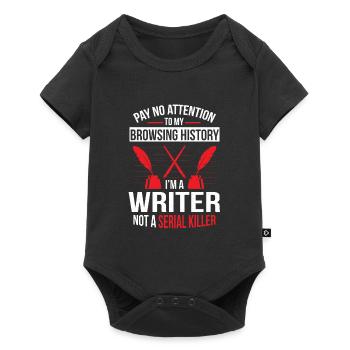 Schreiben Autor Verfasser Schreiber Schöpfer Roman - Baby Premium Kurzarmbody - Schwarz - Vorne