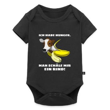 Ich habe Hunger Man schäle mir ein Rind Fleisch - Baby Premium Kurzarmbody - Schwarz - Vorne