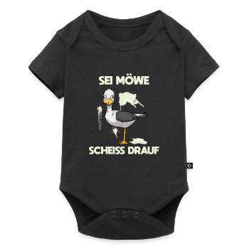 Sei Möwe, scheiß drauf Vogel - Baby Premium Kurzarmbody - Schwarz - Vorne