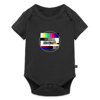 Sendepause 80er Jahre TV Fernsehen Retro - Baby Premium Kurzarmbody - Schwarz - Vorne