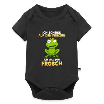 Ich scheiss auf den Prinzen ich will den Frosch - Baby Premium Kurzarmbody - Schwarz - Vorne