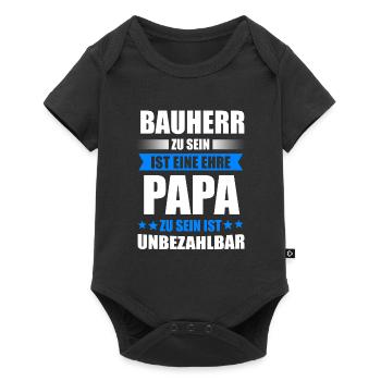 Bauherr 2020 Bauherren Richtfest Geschenk - Baby Premium Kurzarmbody - Schwarz - Vorne