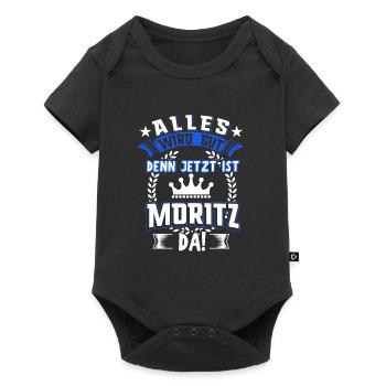 Moritz Name Vorname Geschenk - Baby Premium Kurzarmbody - Schwarz - Vorne