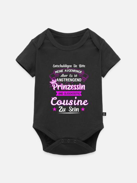 Cousine Familie Cousinen Geschenk - Baby Premium Kurzarmbody - Schwarz