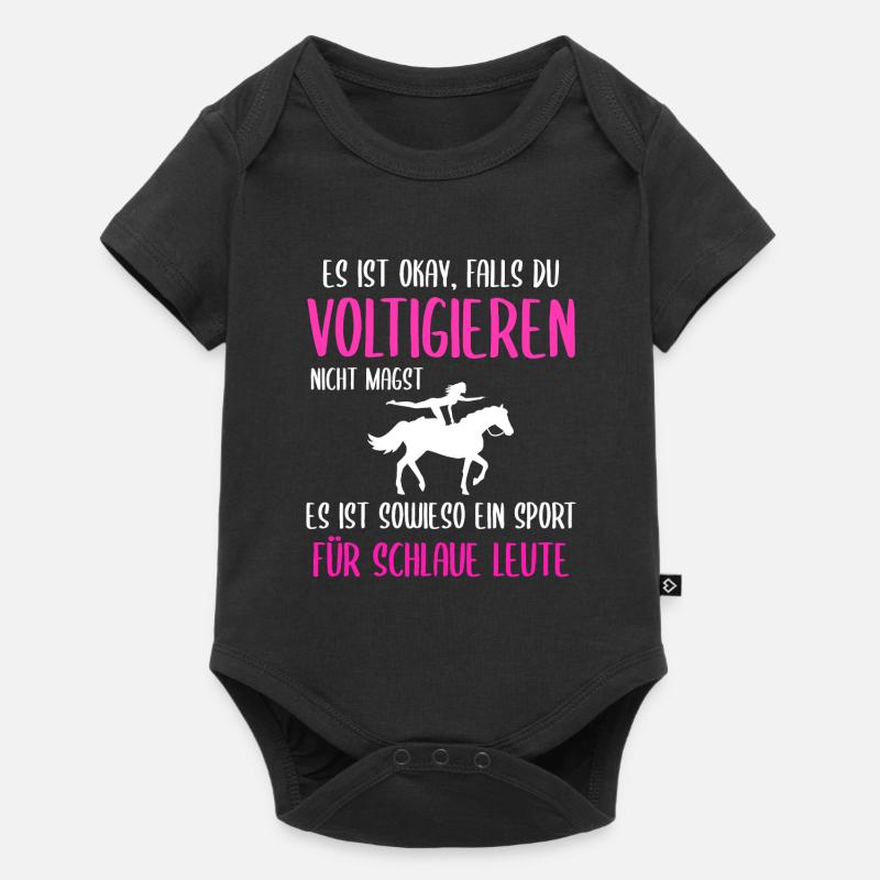 Voltigieren Voltigier Pferd Geschenk - Baby Premium Kurzarmbody - Schwarz