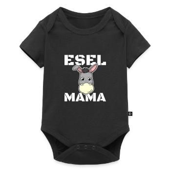 Esel Mama Bauernhof Landwirt - Baby Premium Kurzarmbody - Schwarz - Vorne