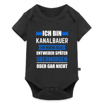 Kanalbauer Kanalbau Tiefbau Geschenk - Baby Premium Kurzarmbody - Schwarz - Vorne