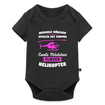 Helikopter Hubschrauber Pilot Geschenk - Baby Premium Kurzarmbody - Schwarz - Vorne