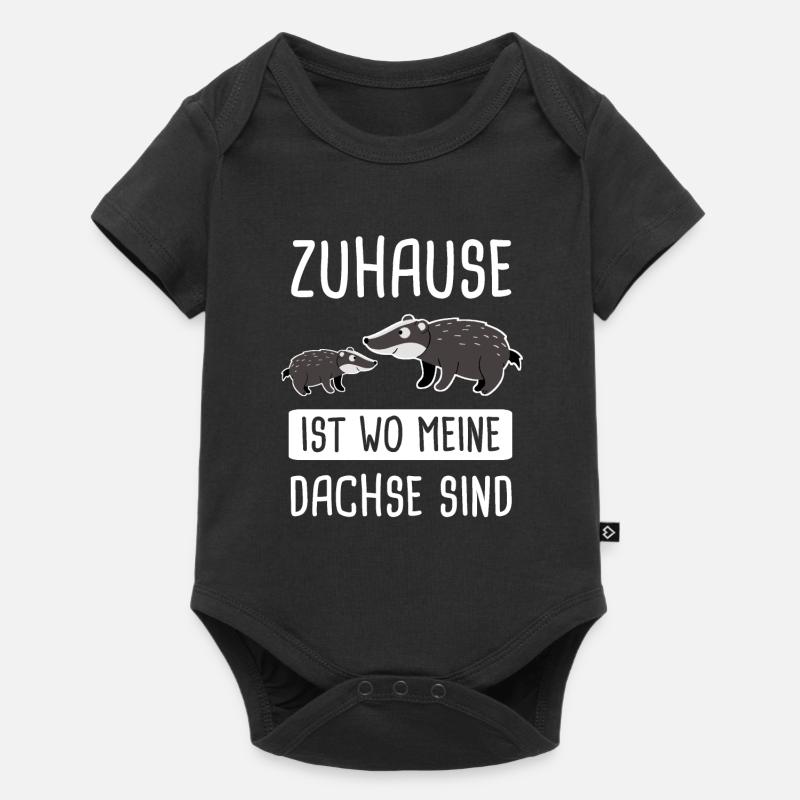 Dachs Honigdachs Badger Geschenk - Baby Premium Kurzarmbody - Schwarz