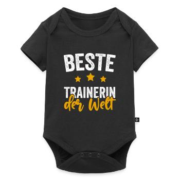 Beste Trainerin der Welt Geschenkidee - Baby Premium Kurzarmbody - Schwarz - Vorne