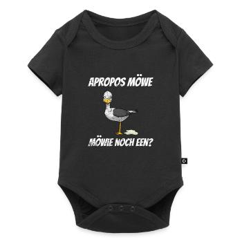 Apropos Möwe Möwie noch een? Plattdeutsch Vintage - Baby Premium Kurzarmbody - Schwarz - Vorne