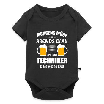 Techniker Computer Technik Geschenk - Baby Premium Kurzarmbody - Schwarz - Vorne