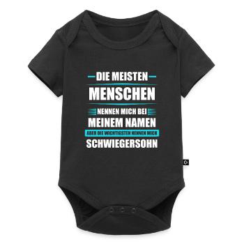 Bester Schwiegersohn Tochter Papa Geschenk - Baby Premium Kurzarmbody - Schwarz - Vorne