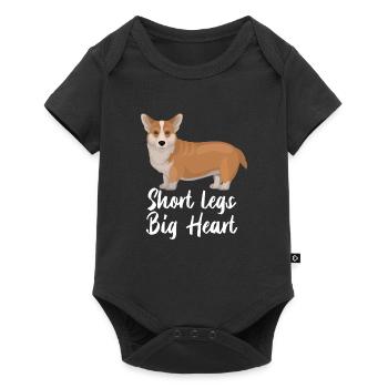 Corgi Dog Short Legs Big Heart - Baby Premium short-sleeve bodysuit - black - Front