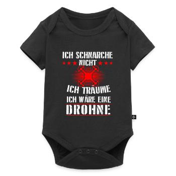 Drohne Drohnen Quadcopter Geschenk - Baby Premium Kurzarmbody - Schwarz - Vorne