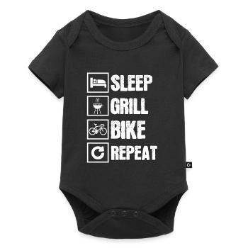 Cadeau de grillades à vélo - Body à manches courtes Premium Bébé - noir - Devant