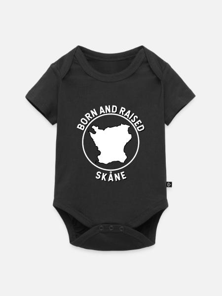 Skåne, Zweden - Geboren en getogen - Baby Premium kortärmad bodysuit - svart