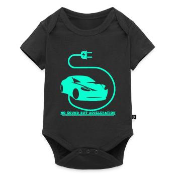 E Car Electric Car Green - Baby Premium short-sleeve bodysuit - black - Front