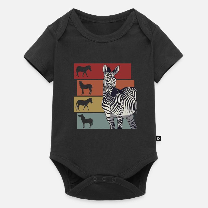 Zebra Zebras Steppenzebra Geschenk - Baby Premium Kurzarmbody - Schwarz