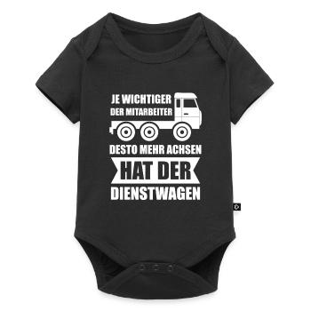 3 Achser LKW-Fahrer Trucker Fernfahrer Geschenk - Baby Premium Kurzarmbody - Schwarz - Vorne