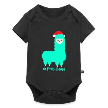 Noël Llama Alpaga No Probllama - Body à manches courtes Premium Bébé - noir - Devant