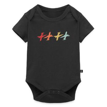 Airplane pilot pilot gift - Baby Premium short-sleeve bodysuit - black - Front