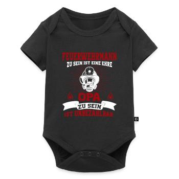 Feuerwehr Opa Feuerwehrmann Berufsfeuerwehr - Baby Premium Kurzarmbody - Schwarz - Vorne