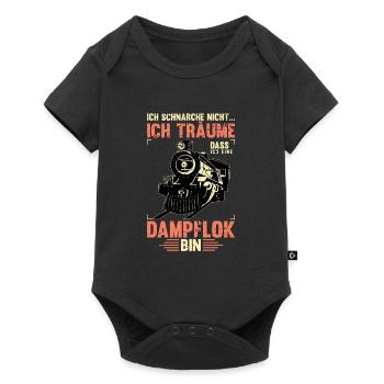 Dampflok Eisenbahner Lokomotive Eisenbahn Zug - Baby Premium Kurzarmbody - Schwarz - Vorne