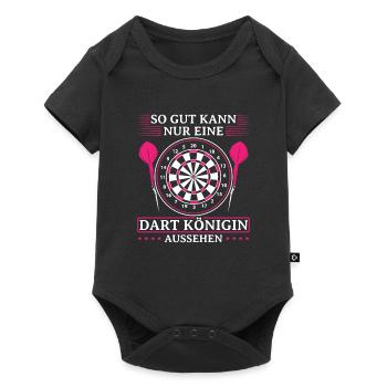 So gut sieht eine Dart Königin aussehen Geschenk - Baby Premium Kurzarmbody - Schwarz - Vorne