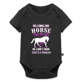 Horse rider equestrian gift - Baby Premium short-sleeve bodysuit - black - Front