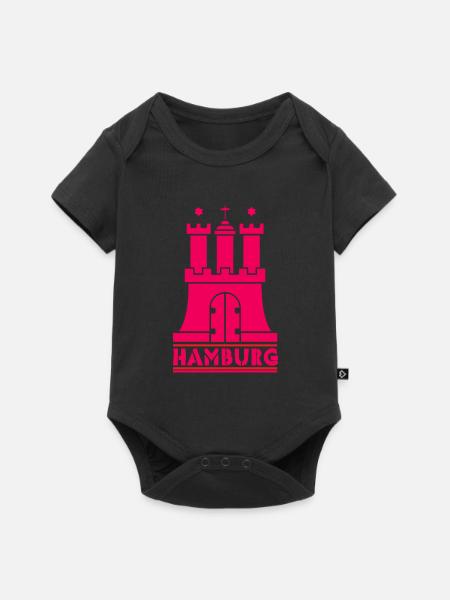 Hamburg Stadt Reisen - Baby Premium Kurzarmbody - Schwarz