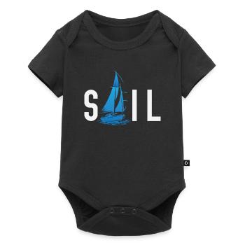 Sailing sailor sailboat - Baby Premium short-sleeve bodysuit - black - Front