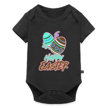 Pâques Lapin de Pâques Oeufs de Pâques Joyeuses Pâques - Body à manches courtes Premium Bébé - noir - Devant