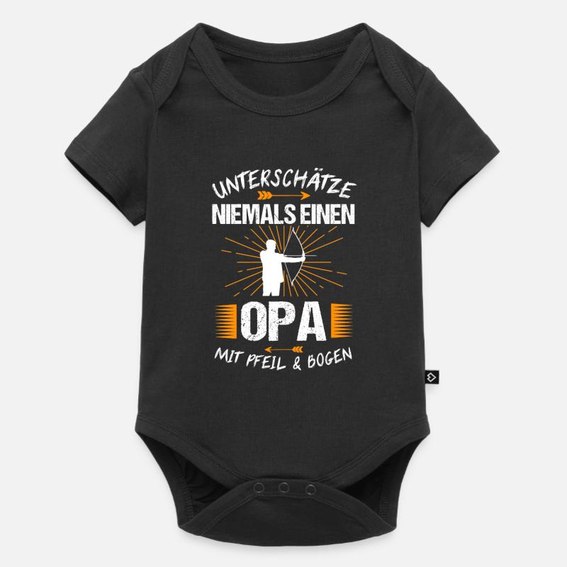 Bogenschießen Opa Bogenschütze Geschenk - Baby Premium Kurzarmbody - Schwarz