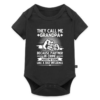 Grandpa Grandpa Grandpa Gift - Baby Premium short-sleeve bodysuit - black - Front