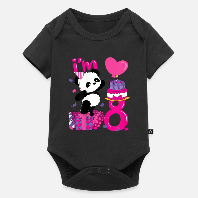 Panda 8. Geburtstag Seit 2013 Pink - Baby Premium Kurzarmbody - Schwarz